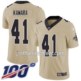 Miesten New Orleans Saints NFL Pelipaita Alvin Kamara 41 Nike Gold 100th